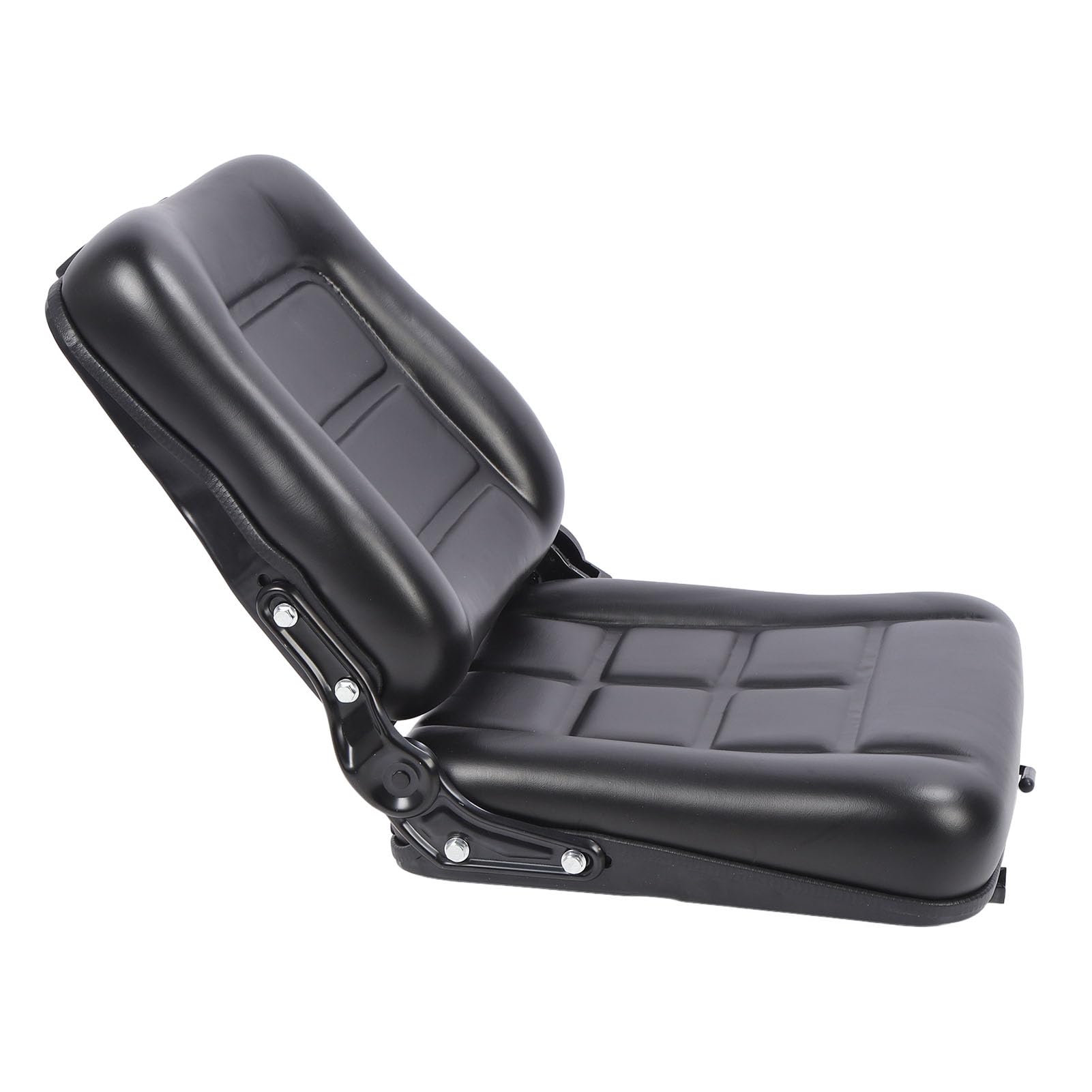 Asiento de Carretilla Elevadora, Microinterruptor Ergonómico de Cuero de PVC, ángulo Ajustable de 30 a 180 Grados, Asiento de Tractor Universal, de Cortacésped con Ajuste Deslizante de 8 Cm