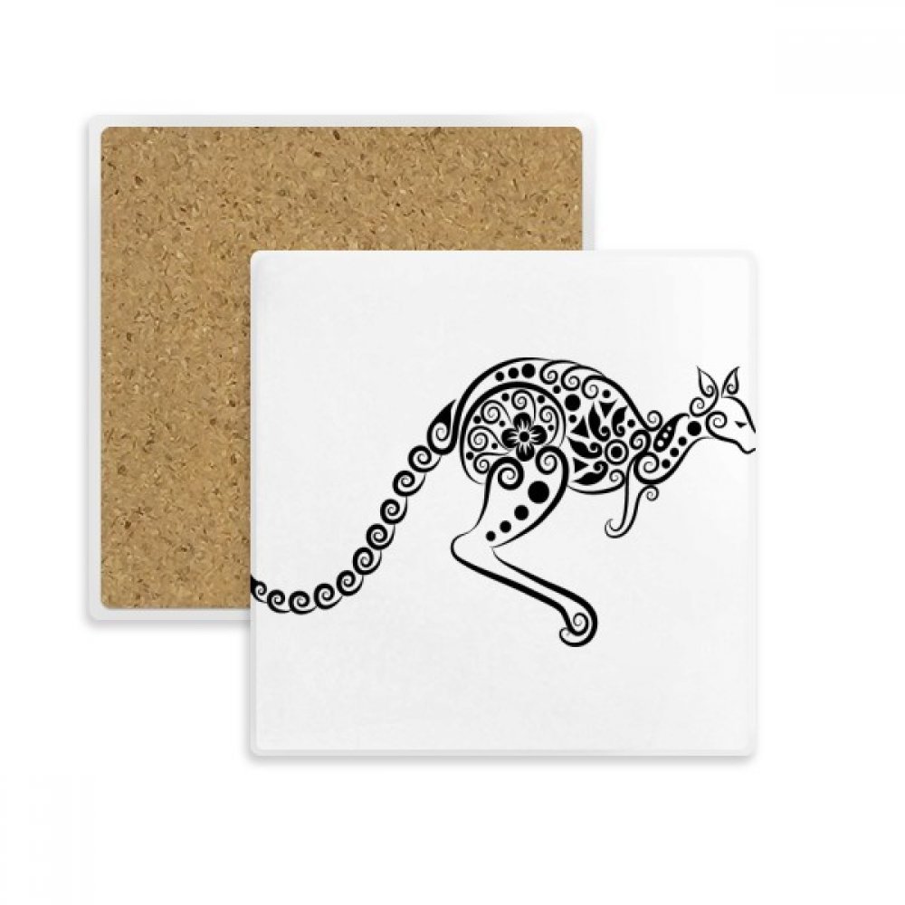 Idée cadeau originale avec ce sous-verre Australie kangourou en pierre pour amateurs de thé