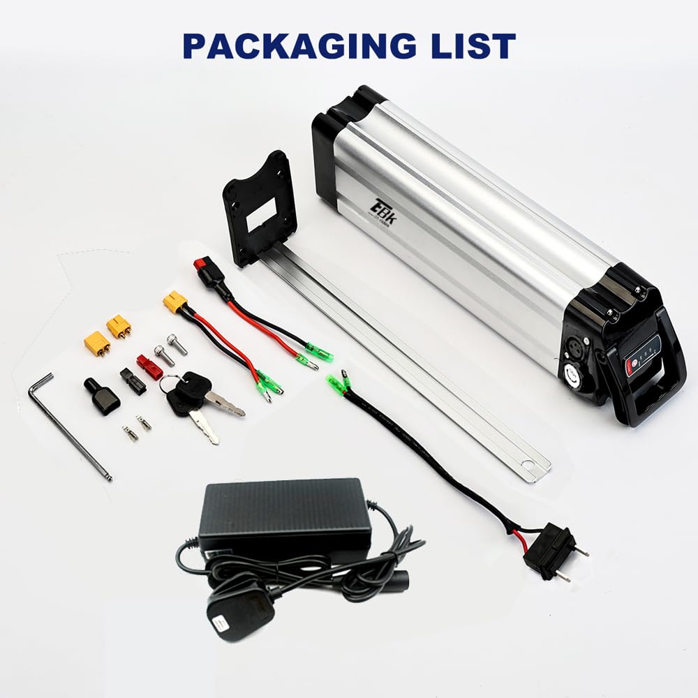 Batteria per Bici Elettrica con Caricabatteria - 36V 10Ah Batteria Ebike Pieghevoli Rimovibile al Litio Ricambio Pedelec Batterie 2 Pin con Maniglia Portatile