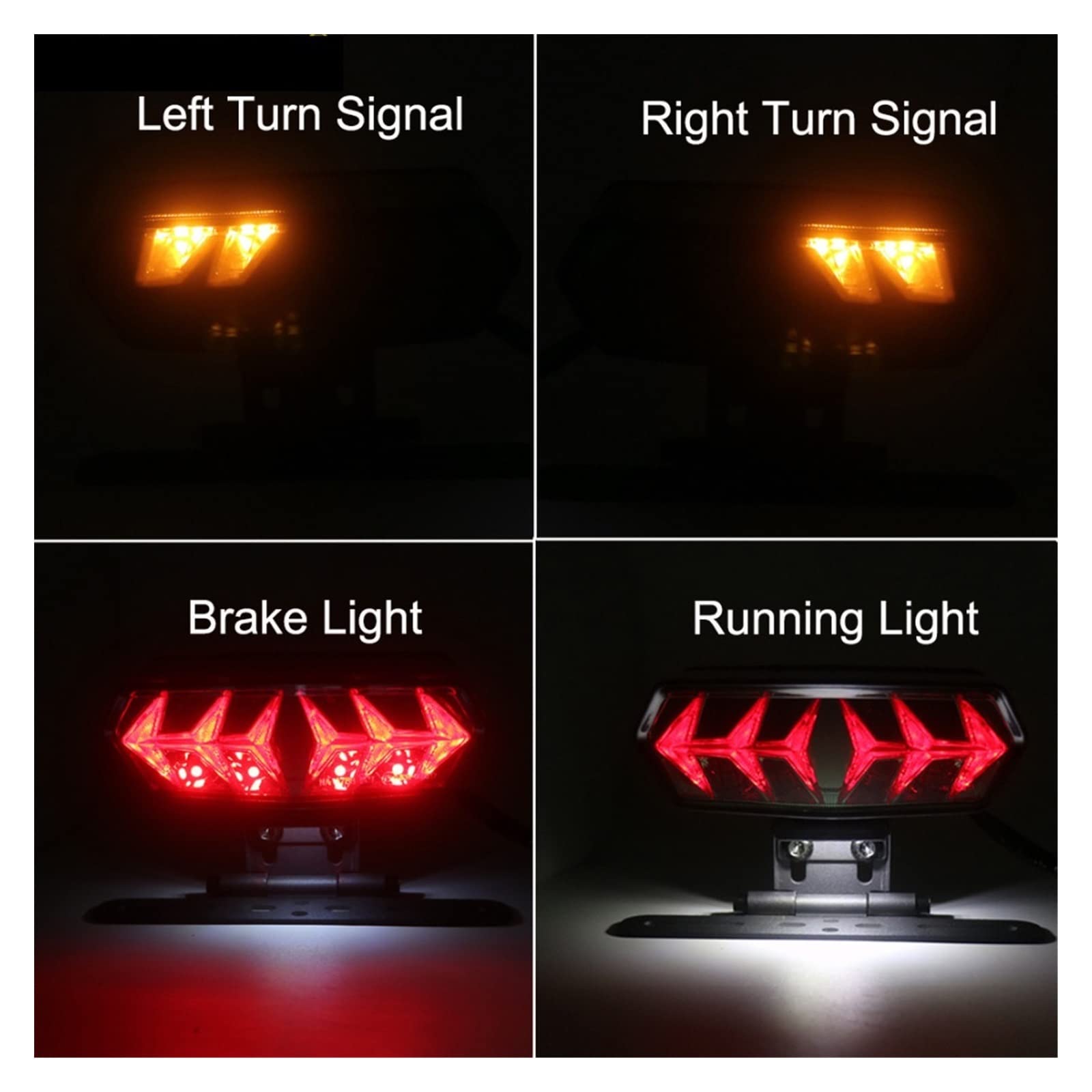luce targa posteriore Moto LED Fumo Coda Freno Indicatore Di Direzione Luce Staffa Di Montaggio Luce Targa Per Harley Bobber Chopper Cafe Racer