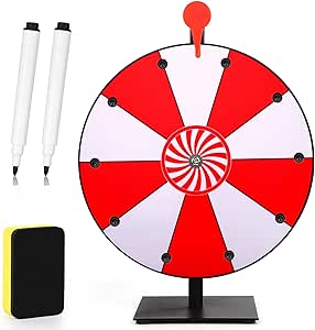 Spin The Wheel NQEUEPN 12 Inch Spinning Prize Wheel, 24 Slots Tabletop Prize Wheel Spinner With Roulette Wheel
