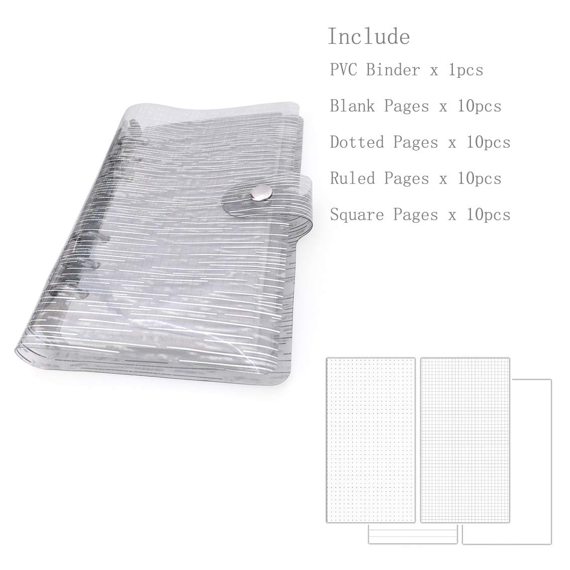A6 A5 6-Holes Colorful PVC Cover Round Ring View Binder with Snap Button Closure File Folder for Loose Leaf Sheet Protectors Notebook Refill (Blue Radiance, A5 Mini Set) 3