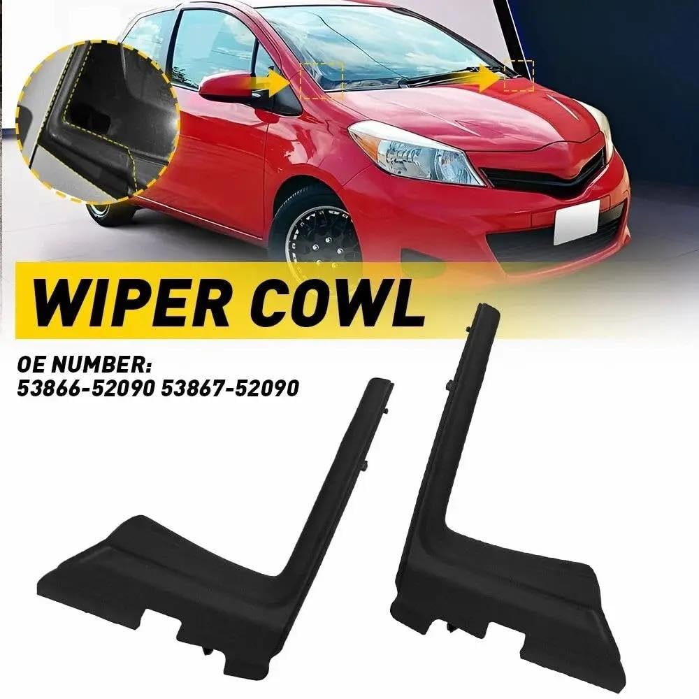 Wetterleiste Auto Für Toyota Für Yaris 2012 2013 2014 53867-52090 Frontscheiben-Eckverkleidung Wischer-Seitenabdeckung(Links und Rechts)