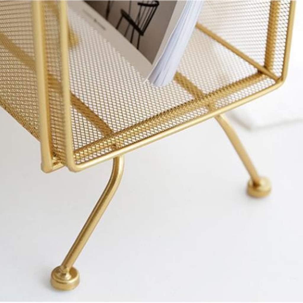 Decorative Metal Wire Magazine Holder, Organizer, Books, Newspapers, Tablets, Laptops in Bathroom, Family Room, Office(E)