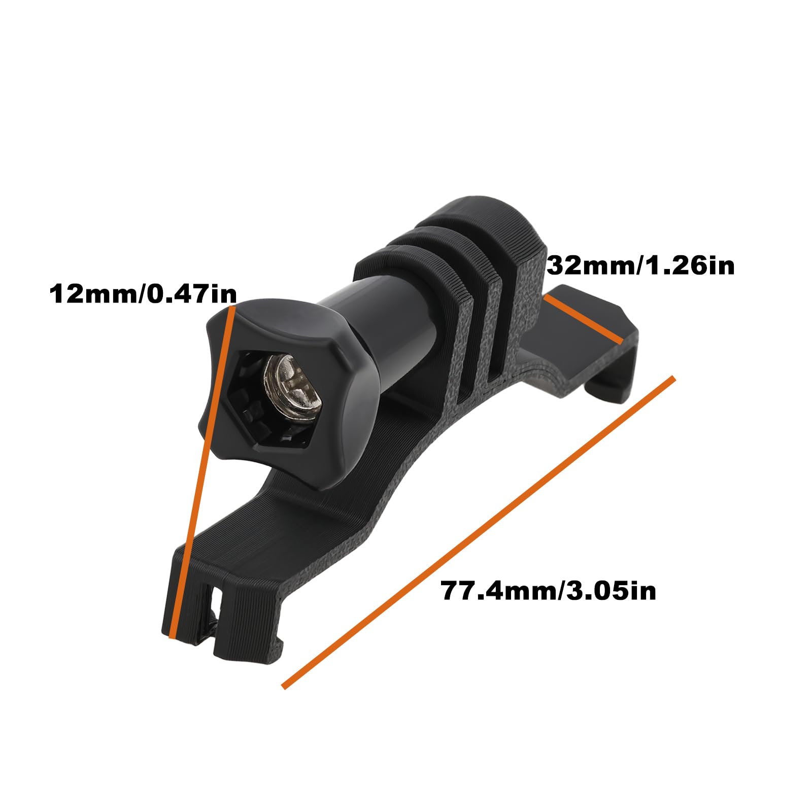 ECSiNG Support de Fixation Extensible pour Caméra Sportive Compatible avec DJI Neo 2 Noir 12 X 32 X 77,4 Mm