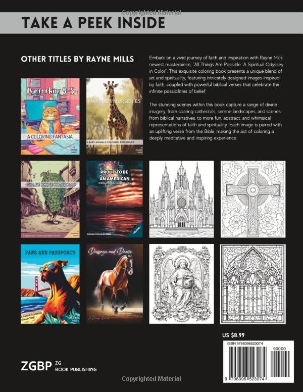 Miniatura 2 de All Things Are Possible A whimsical religious adult coloring book full of spiritual images of love and hope!