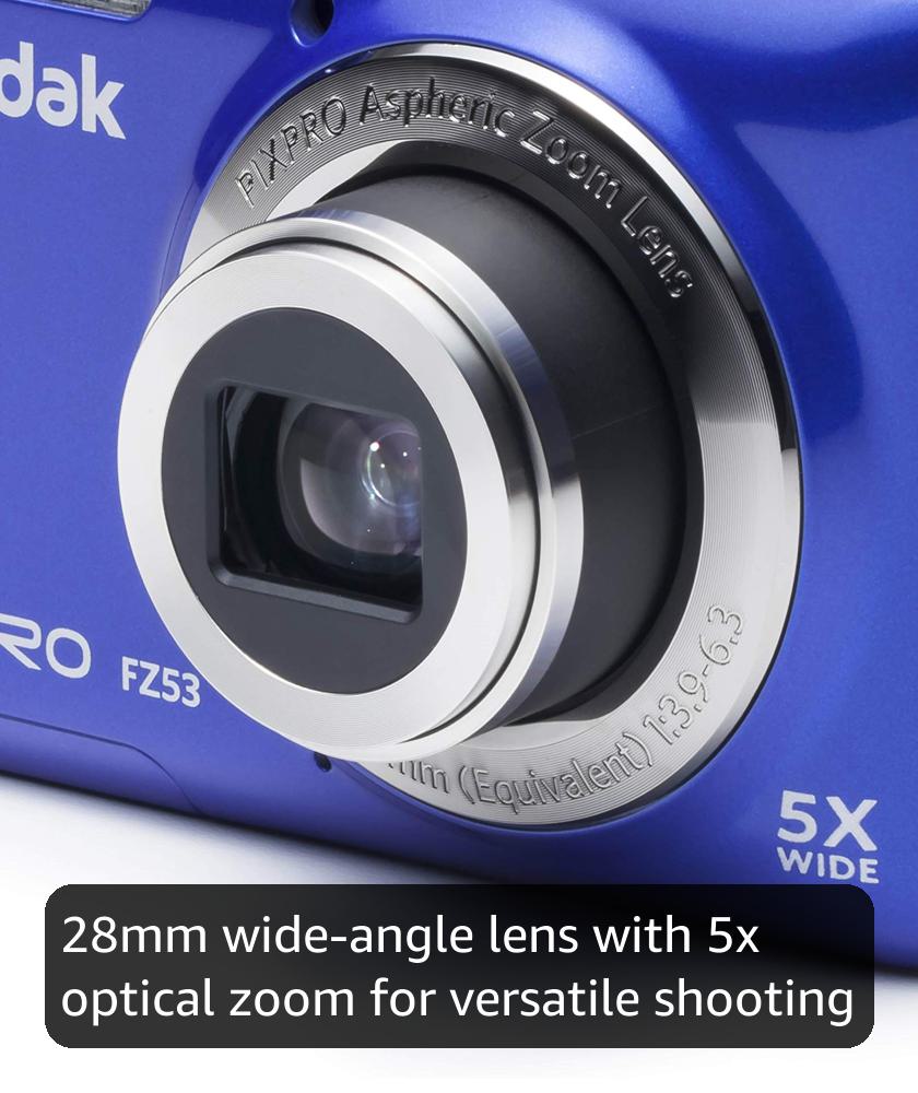 Kodak FZ53-BL Point and Shoot Digital Camera with 2.7" LCD, Blue