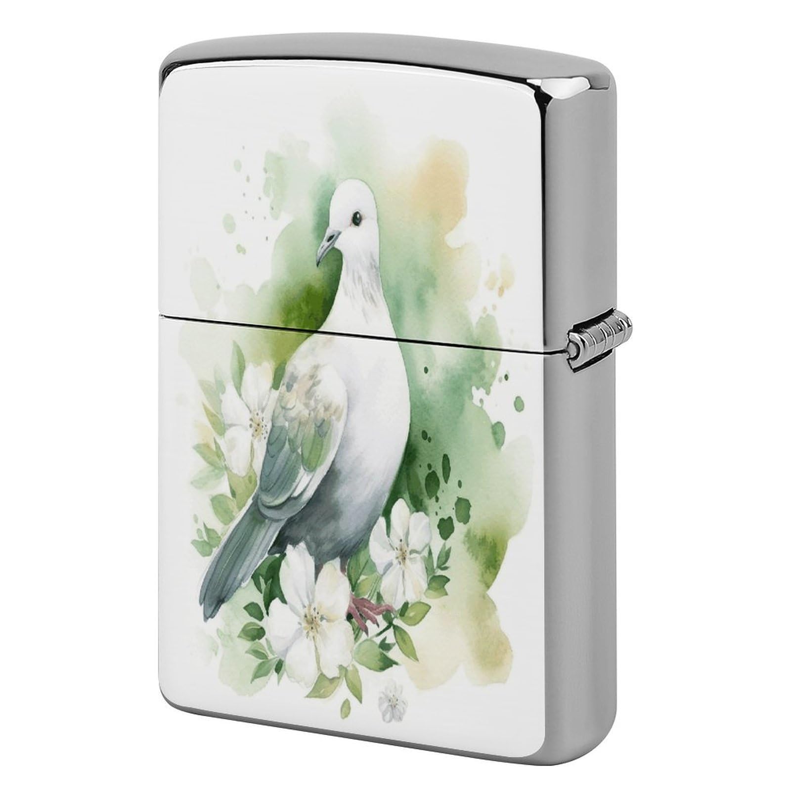 Fodpand Style Dove With A Flower Metal Lighter Case Cover Lighter Sleeve