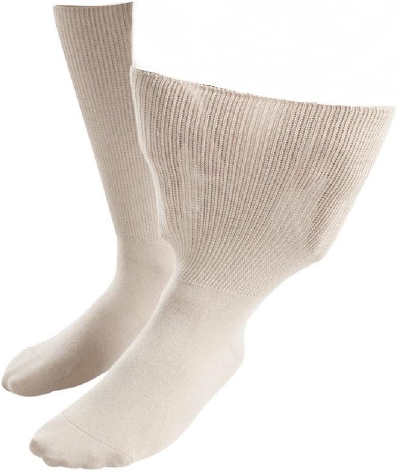 Mens / Ladies Unisex Extra Wide Oedema Socks UK 12-14 Eur 45-50 (4 sizes / 5 colours available) SockShop Iomi Footnurse (Beige)