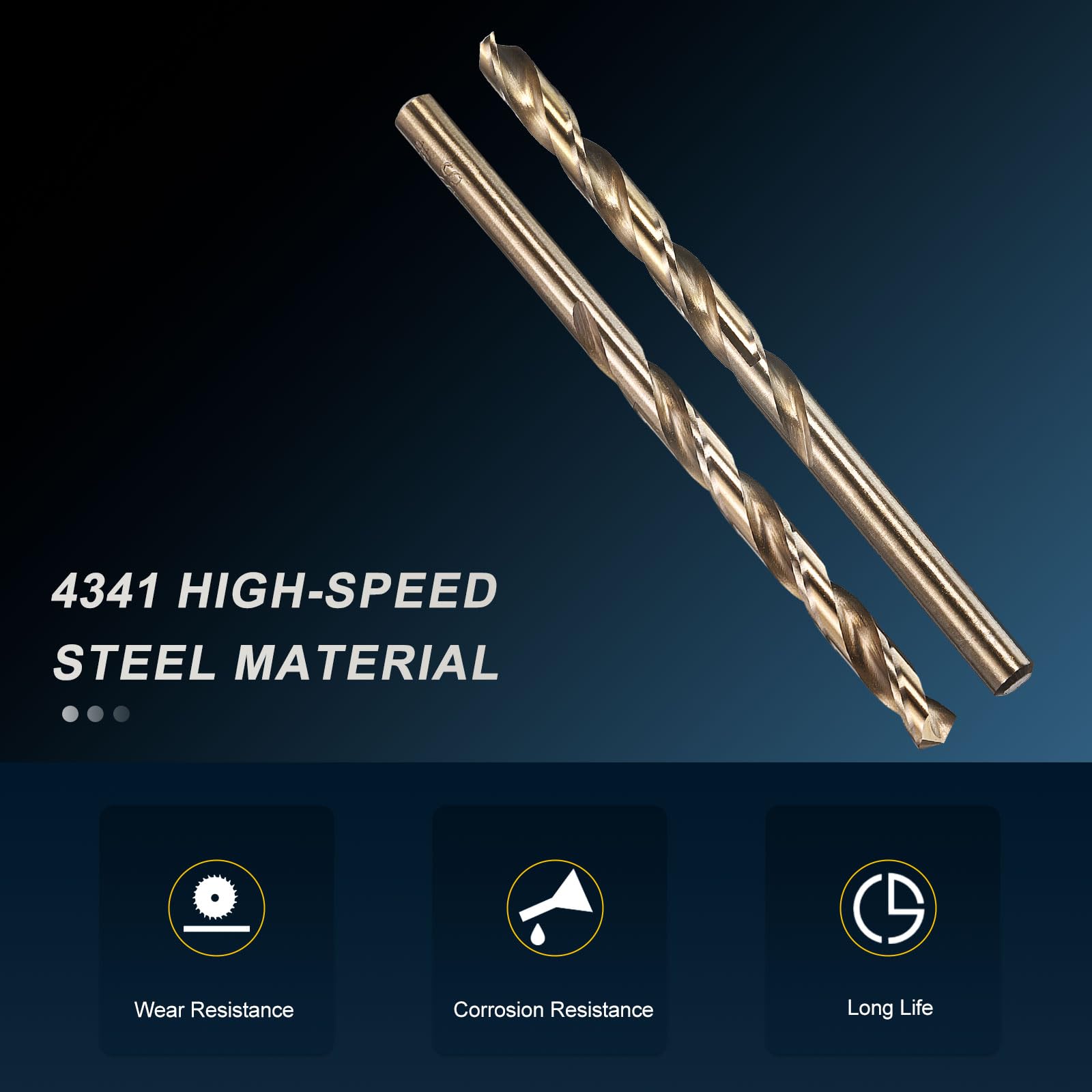PATIKIL 5.3mm Drill Bit #4, Micro Number Small Bits 4341 High-Speed Steel 135° Gold for Soft Thin Metal Steel Wood Acrylic - 10 Pack - Image 3