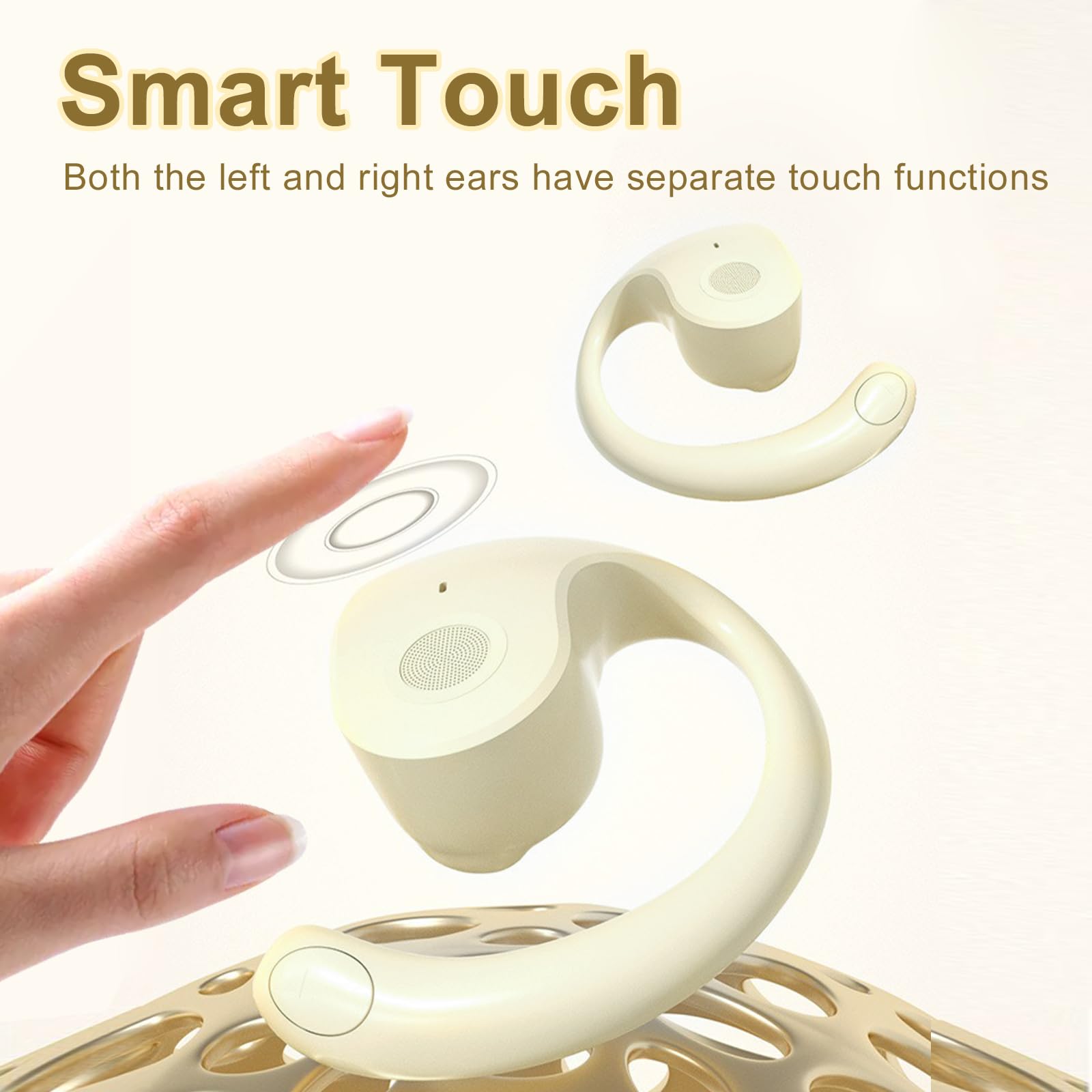 DTD Ecouteurs Bluetooth Sport sans Fil Ecouteur Bluetooth 5.5 HiFi Son Stéréo,Écouteurs 36H DuréLecture,Écouter Réduction de Bruit for iPhone Samsung Huawei Xiaomi Android iOS (Bright)