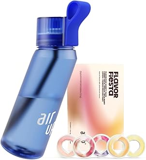 water bottle (22 oz) for school, sports, gym | includes 5 scent pods & straw | flavored bottle in blue – also for kids, boys, girls | no calories, sugar-free and suitable for carbonation