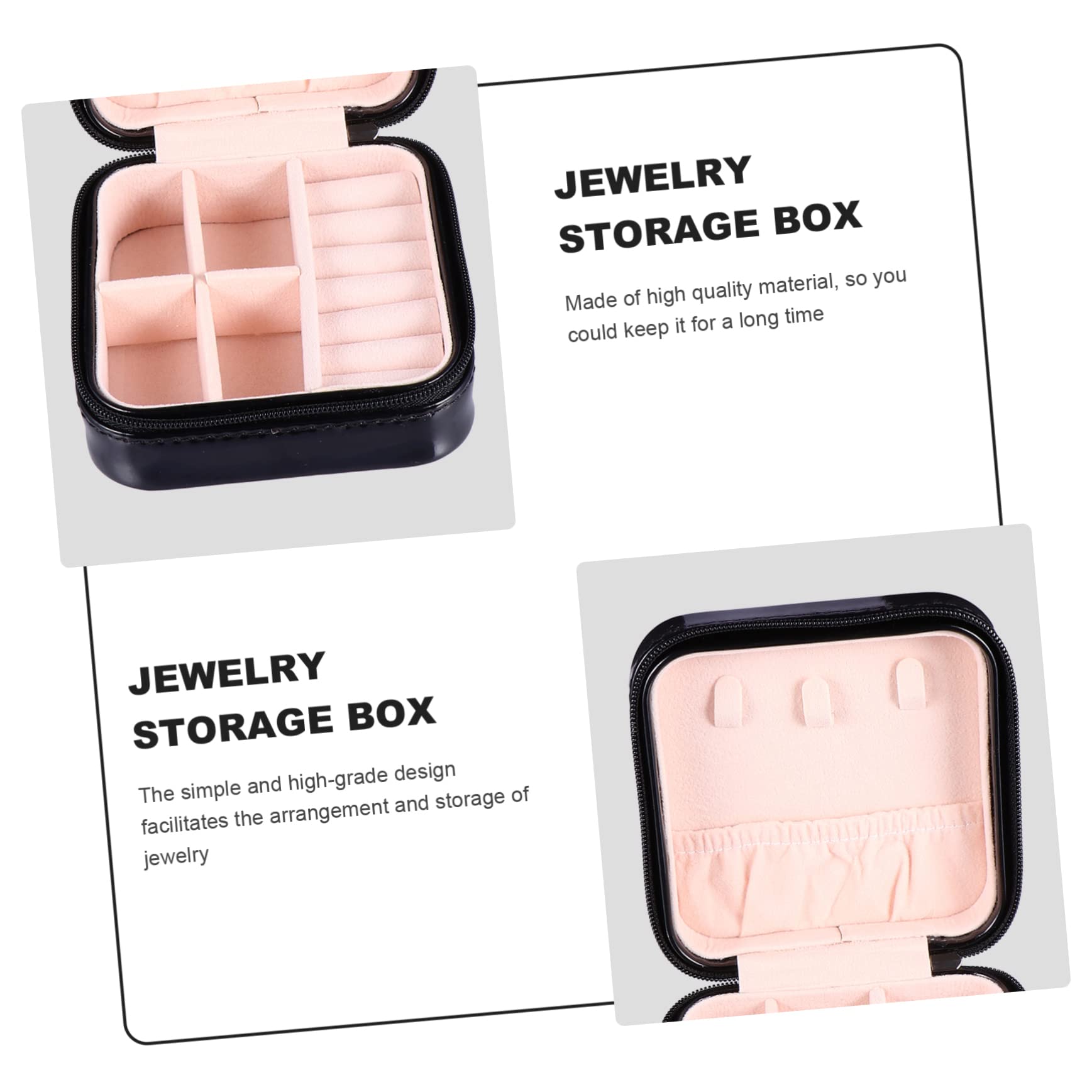 PACKOVE 3piezas Organizador De Joyería Pu Diseño Elegante Caja De Almacenamiento Para Collares Anillos y Pendientes Para Viajes y Cumpleaños y Días Especiales