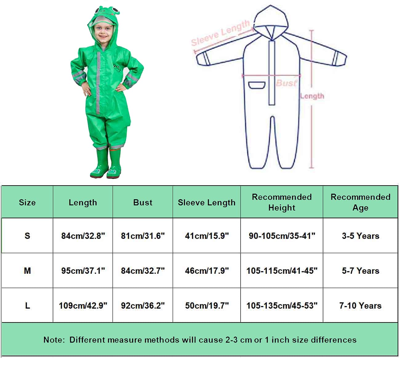 Imperméable à Capuche Enfant Garçon Fille Manteaux imperméables Combinaison de Pluie Rain Pantalon Respirant Randonnée Vestes Transparent Chapeau Cape Pluie Poncho Unisexe 3-10 Ans