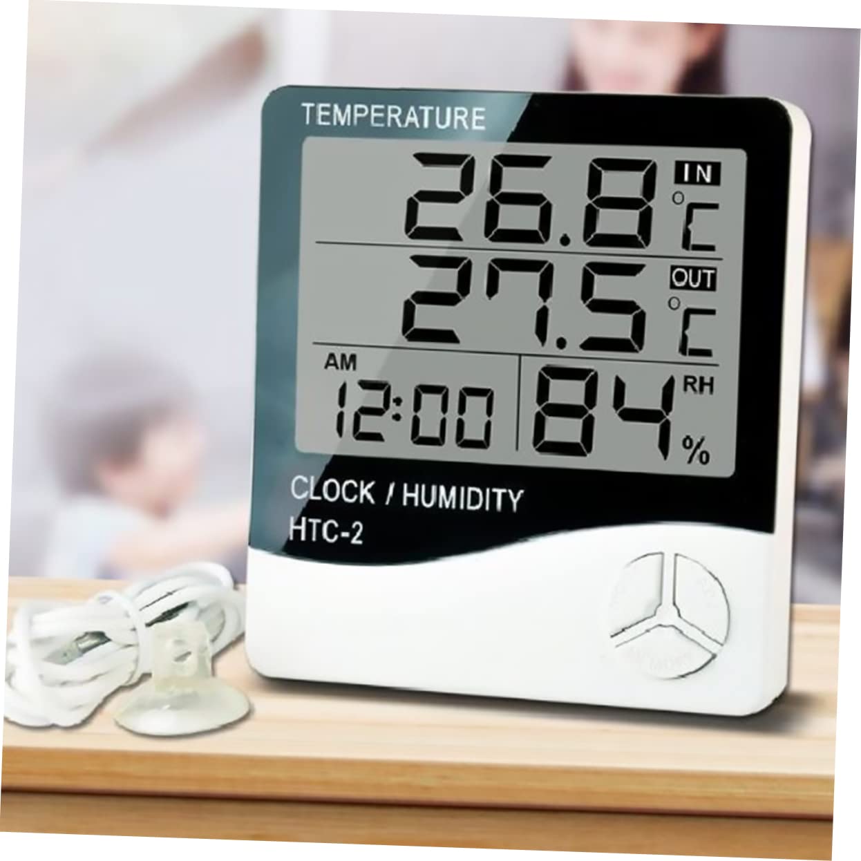 Happyyami 2piezas Termómetro Digital De Acuario Monitor De Temperatura y Humedad Pantalla Lcd Para Acuarios y Terrarios Higrómetro Electrónico Para Condiciones Del Hogar y Refrigeradores