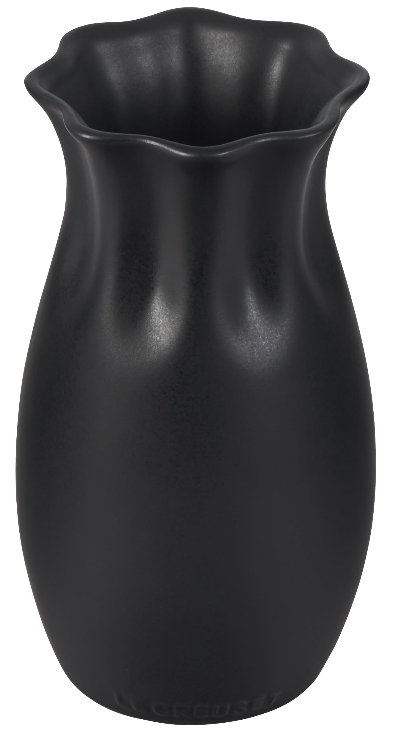 Le CreusetStoneware Small Flower Petal Vase, 6.5"H x 3.5"D, Licorice