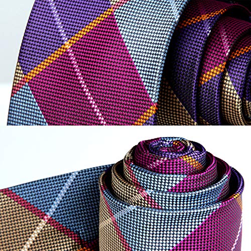 Image of HISDERN Mens Ties and Pocket Square Set Business Elegant Ties for Men Classic Lot 3 Pcs Wedding Party Neckties & Handkerchief