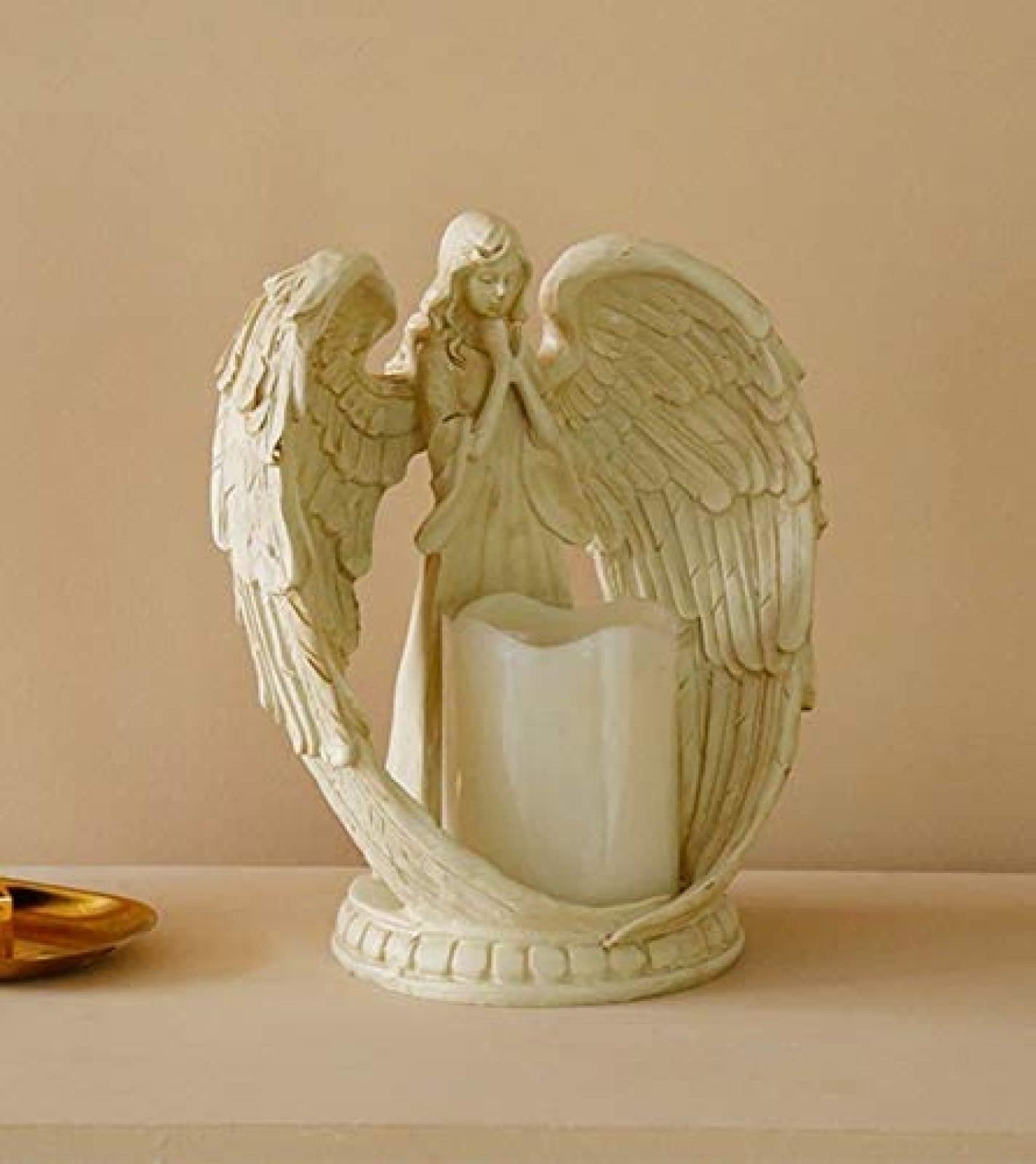 Amazon.co.jp: ヨーロッパの創造的な彫刻、美しい天使の樹脂の装飾革新