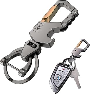 Heavy Duty Keychain Opener with 2 Keyrings Car Keychains, Multifunctional Toolbox for Men and Women Car Keychains