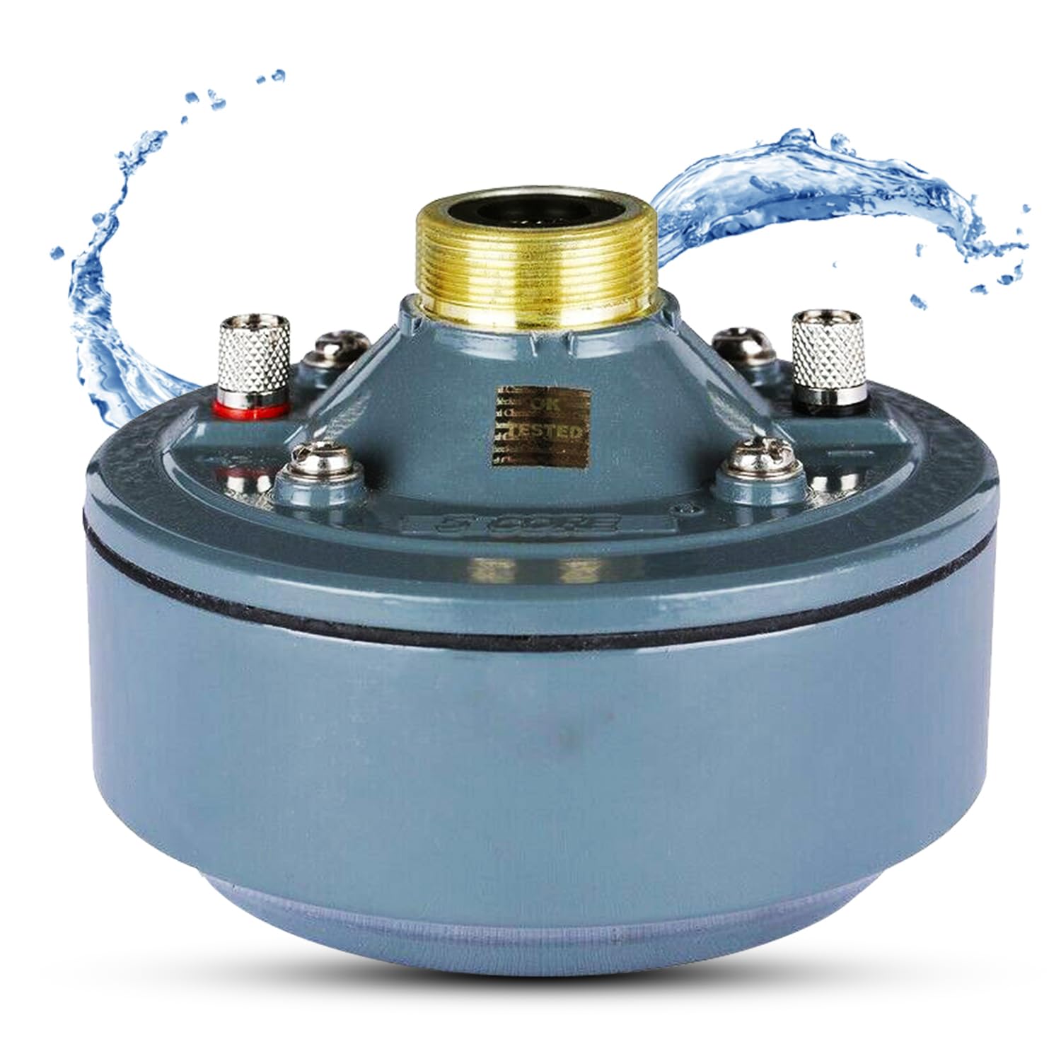 5 CORE Compression Driver 600W PMPO 16 Ohm Screw on Type Mid Range Horn Throat Tweeter Speaker 60W RMS 160-7000 Hz Frequency Ferrite Magnet 18 TPI Threading Weather Resistant Aluminum Body DU 60W