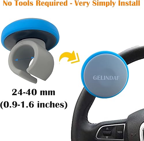 Miniatura 4 de Pomo universal para volante de automóvil, perilla de silicona antideslizante con rodamiento duradero para volante, bola giratoria para automóvil,