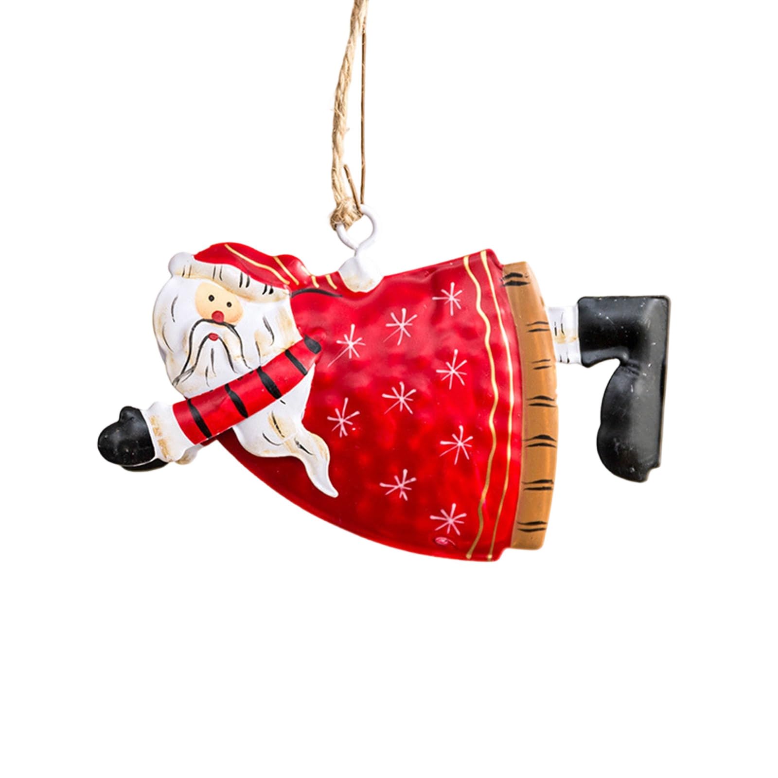 Iron Angelic Santa Ornament Hanging Pendant Portable Design Christmas Tree Home Holiday Decoration Iron Angelic Santa Home Decoration