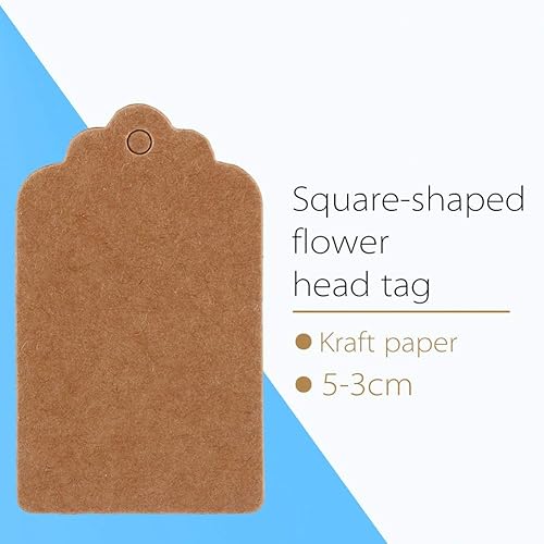 Miniatura 3 de JTLB 5x3cm Kraft Paper Gift Tags Wedding Birthday Scallop Label Blank Name Card 100x