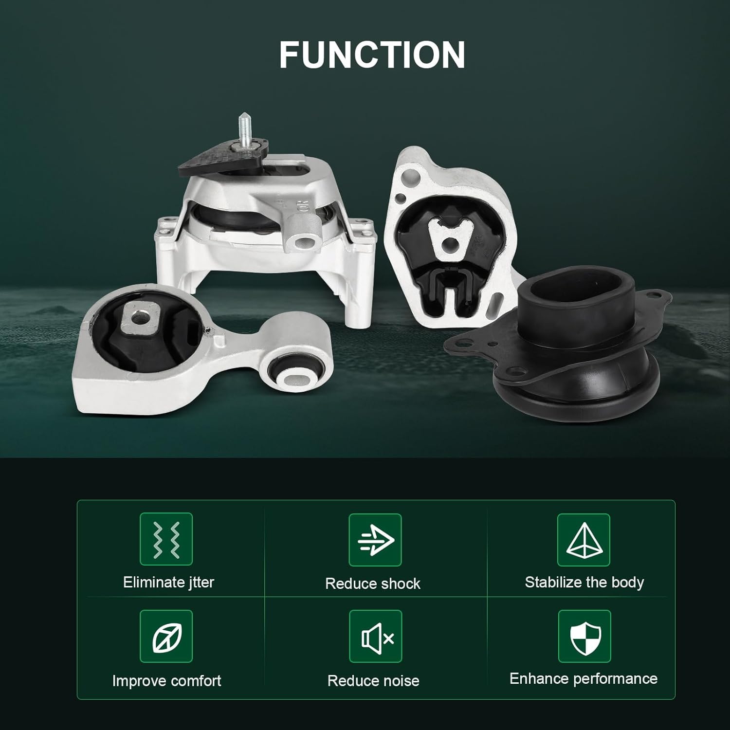 SCITOO Engine Mount Trans Mounts Compatible with 2007-2012 for Nissan Altima 2.5L 2009-2012 for Nissan Maxima 2.5L 4PCS A4339 A4340 A4350 A4353