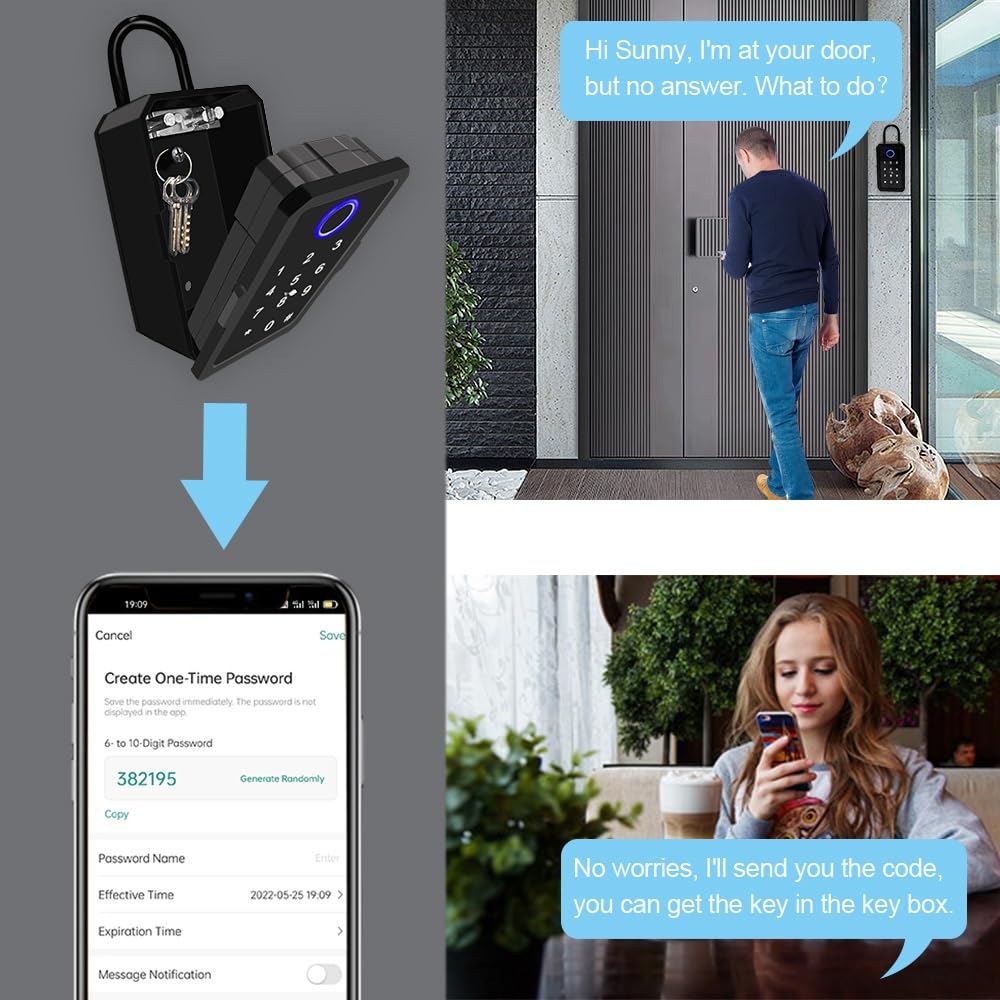 Sejf, Tuya Smart Key Box Bezpieczne przechowywanie odcisków palców Klucz szyfrowy cyfrowej skrzynki zabezpieczającej