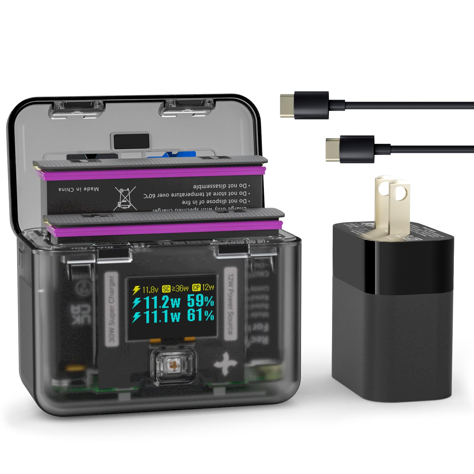 Batteria Ricambio Per Insta360 X4 - 2x 2800mAh Con Caricatore Rapido - Accessorio Action Camera - Foto 8