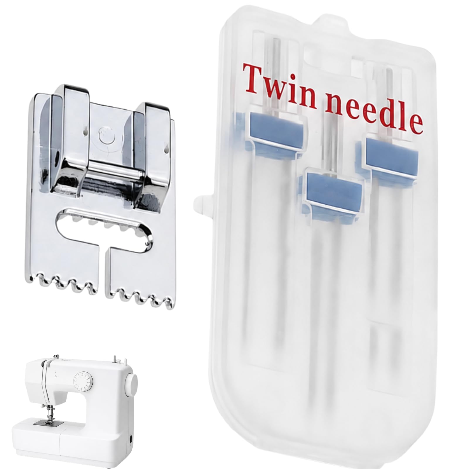 1 Set Twin Stretch Sewing Machine Needles for Brother, Singer and Domestic Machines