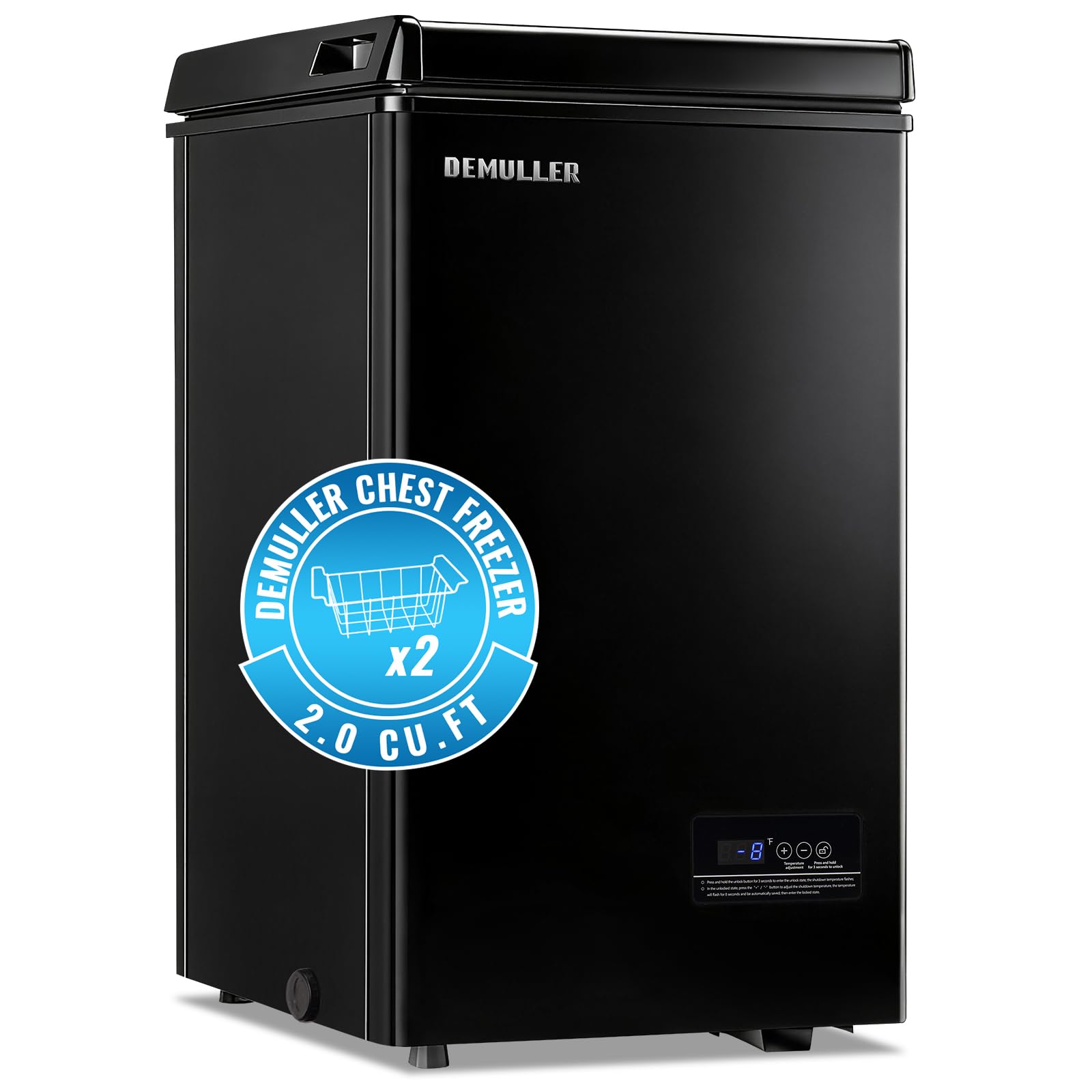 DEMULLER 2.0 CU.FT Small Deep Freezer with Electronic Panel