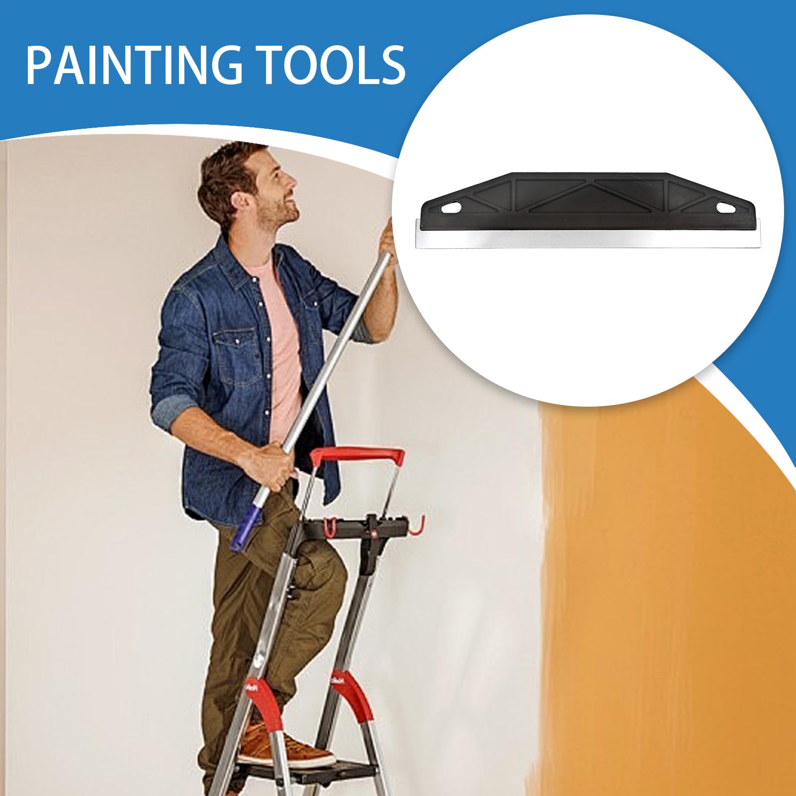 Herramienta de pintura para rodapiés, protector de pintura antideslizante, protector y protector de zócalos de acero inoxidable, herramienta de pintor de borde recto para cortar papel pintado