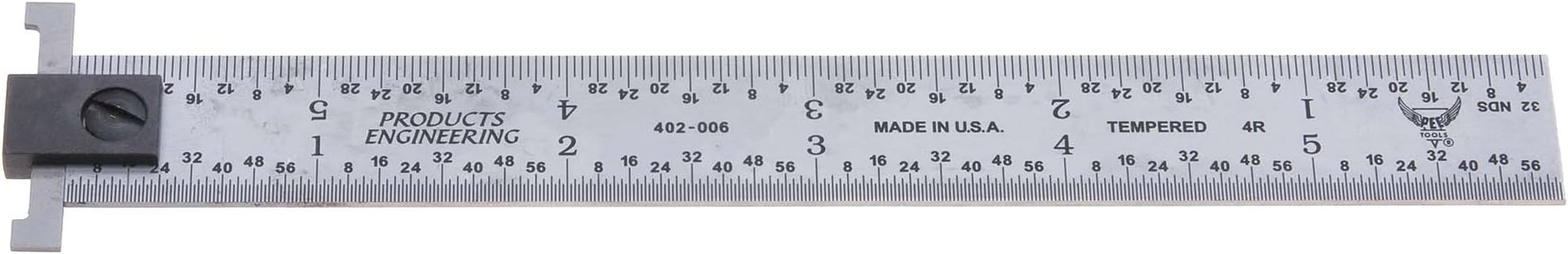 PEC 402-H06 6" 4R Grad Adjustable Hook Rule