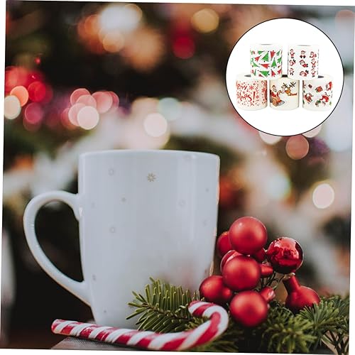 Miniatura 5 de Didiseaon 5 rollos de papel higiénico navideño divertido papel higiénico de Navidad impreso suministros de fiesta Feliz árbol de Navidad,