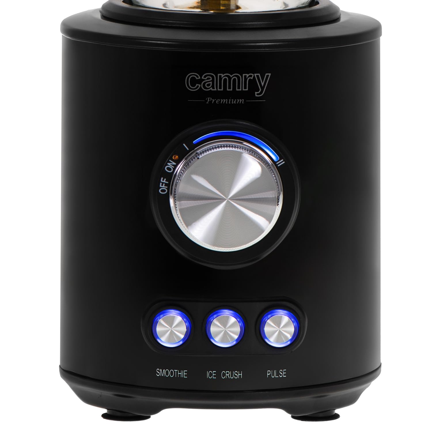 Camry Batidora de vaso con 3 programas CR 4088, 2 velocidades, vaso de Vidrio 1,5L, cuchilla de acero inoxidable con 6 hojas recubiertas de titanio, picadora, libre BPA y triturador de Hielo, Negro