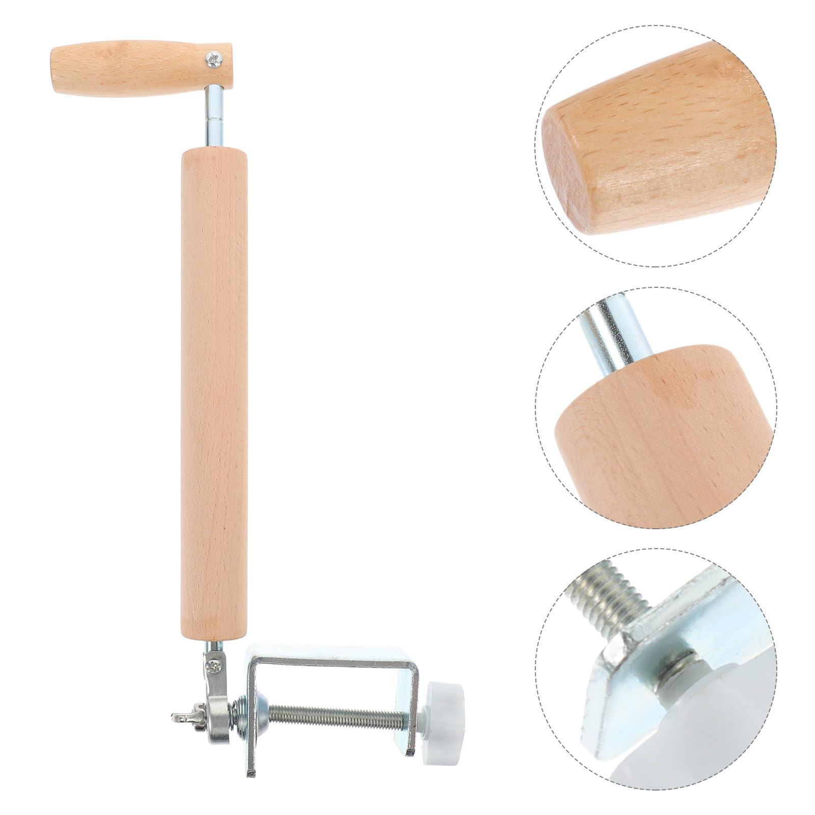 Mattarello Struttura in Acciaio Inox e Carbonio in Legno Beige Facile da Fissare al Tavolo per Risparmiare e Fatica in Cucina
