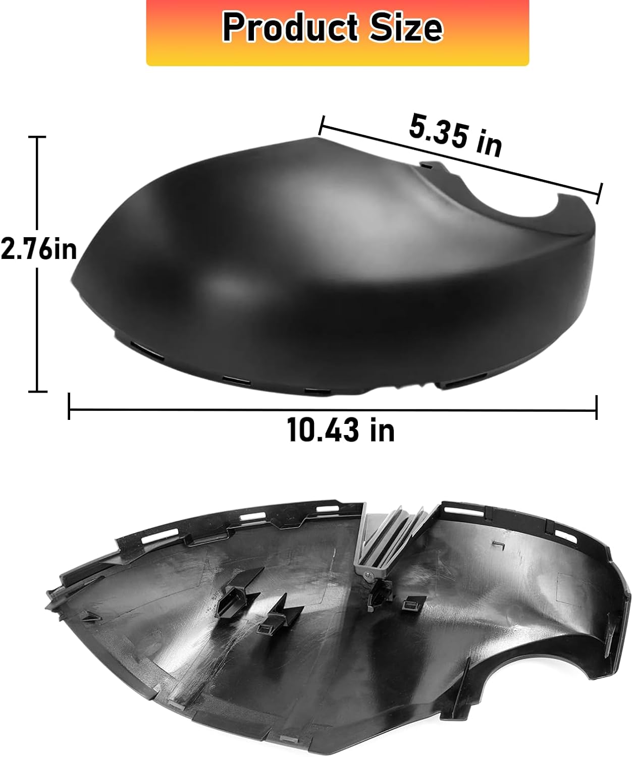 Moonlinks 1PC Mirror Lower Cover Compatible with Honda Civic 11th 2022 2023 2024 2025, Left Driver Side Civic Mirror Bottom Cover Cap Without Turn Signal Type Replaces for 76255-T20-A01