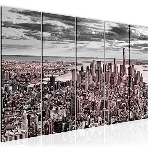 Runa Art Tableau mural XXL New York City 200 x 80 cm Gris Rose 5 Parties - 610055c