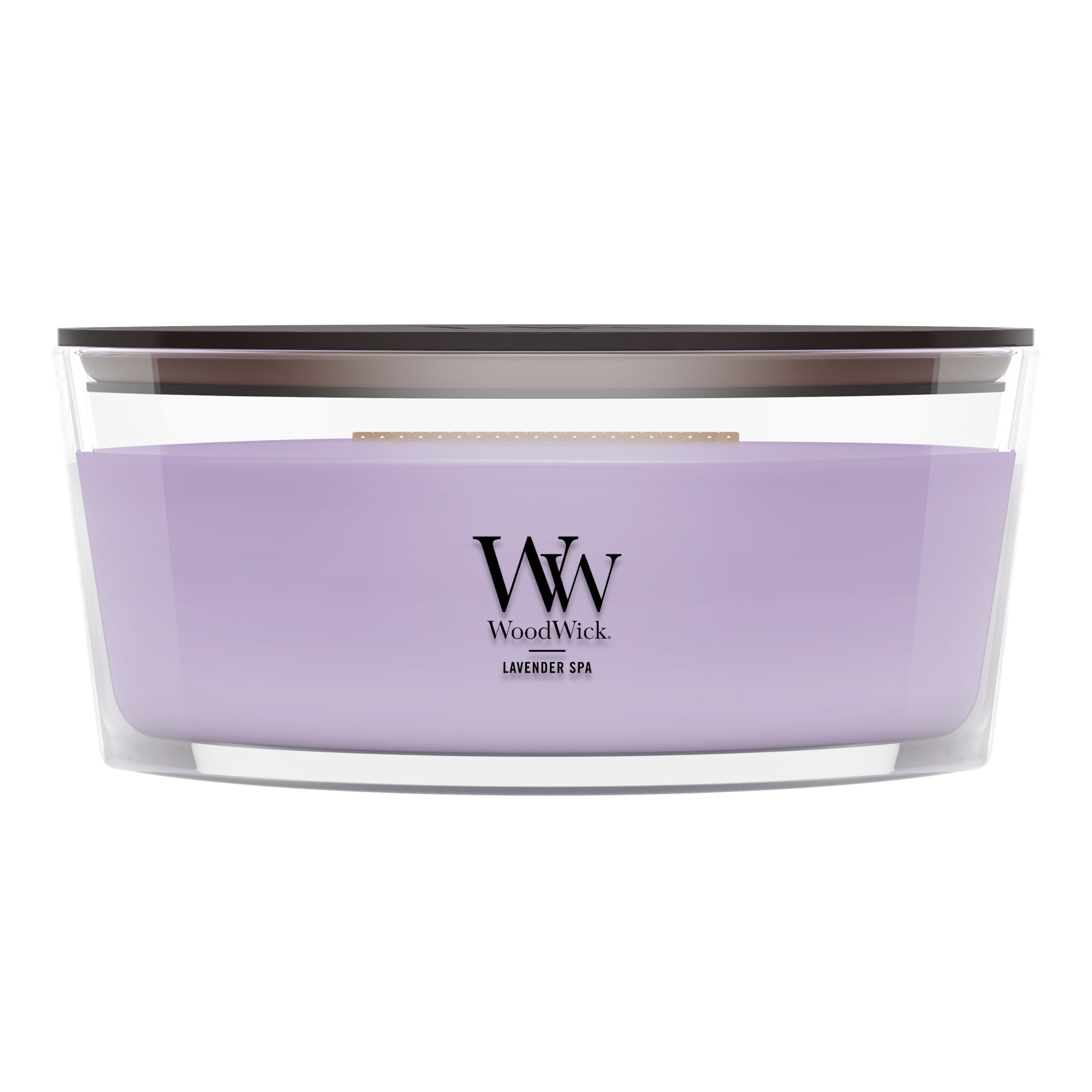 WoodWick Ellipse Vela perfumada con mecha crepitante | Lavender Spa | Hasta 50 horas de duración | Regalos para mujeres