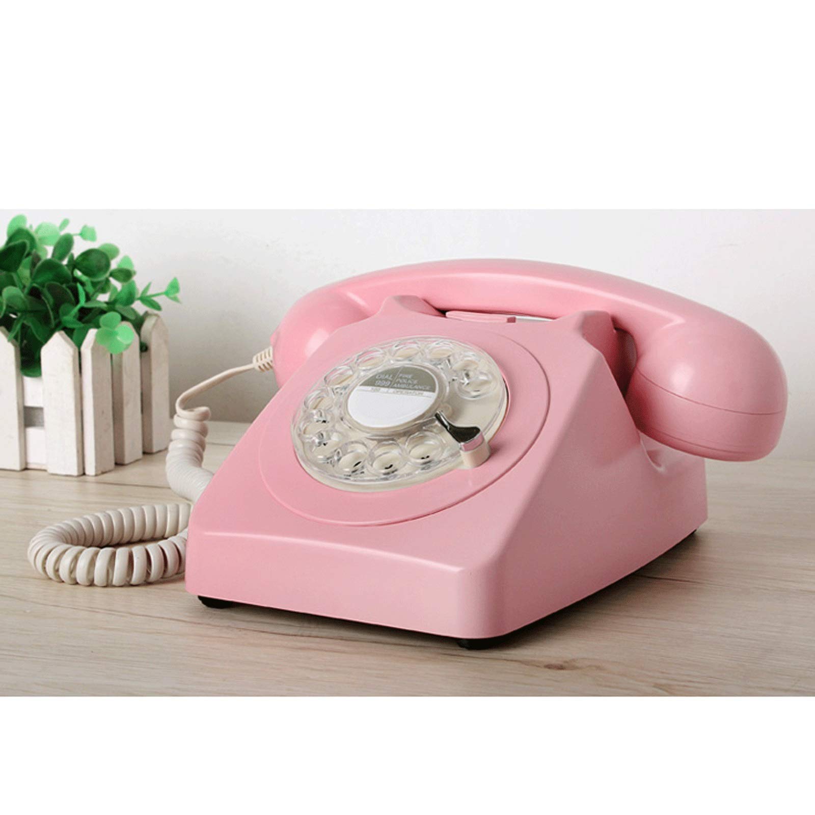 Domowy telefon stacjonarny w stylu europejskim w stylu retro, staromodny telefon przewodowy z wybieraniem, zabytkowy telefon z litego drewna, biuro domowe, hotel, galeria, telefon retro jubilera