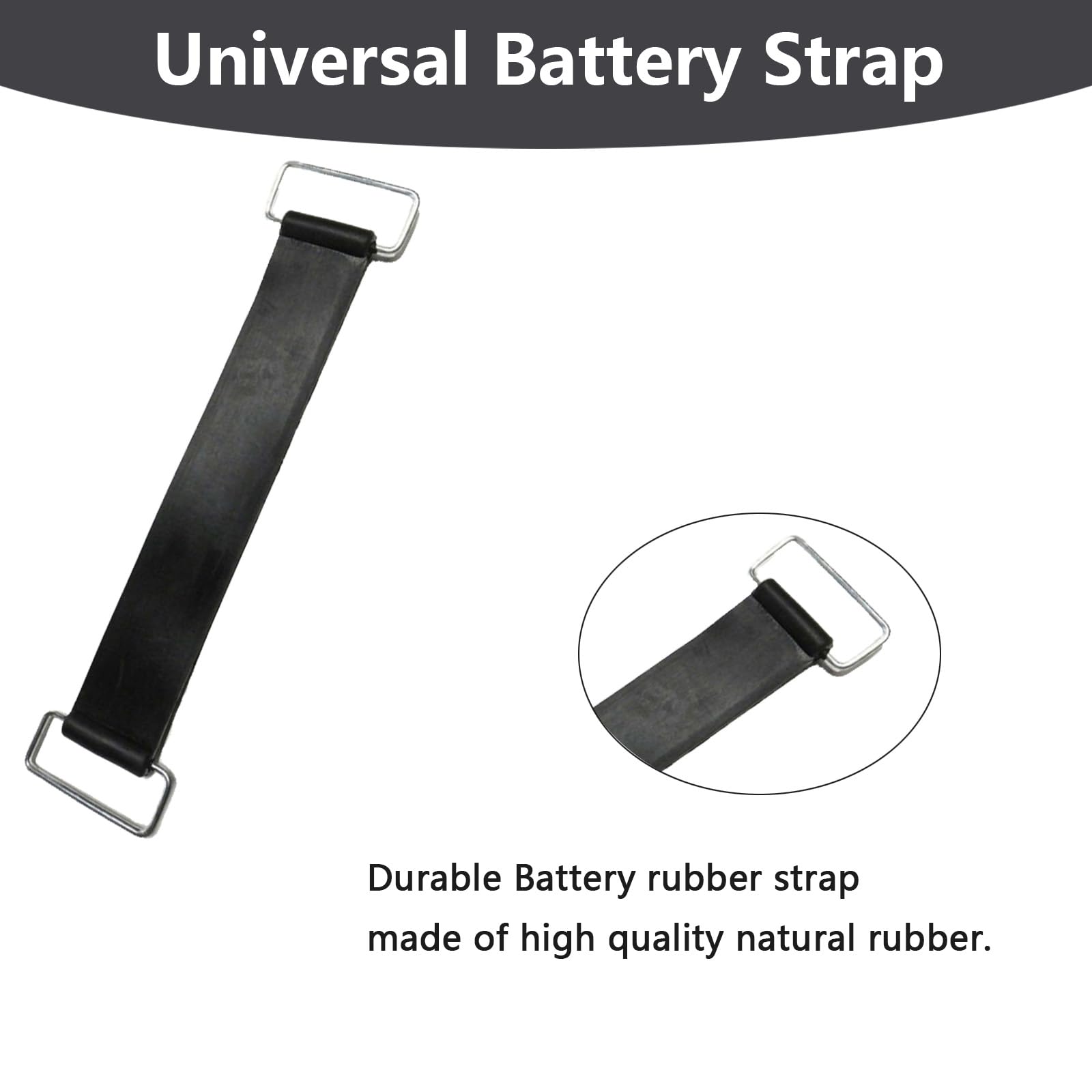 2 Cinghie Elastiche In Gomma Per Fissare Batteria Di Moto, Scooter O ATV, Con Fibbie Metallo, Lunghezza Estensibile Fino A 25,4 Cm