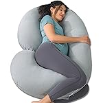 INSEN Cooling Pregnancy Pillow, Maternity Pillow with Soft Tencel Cover,C Shaped for Pregnant Women and Side Sleeping (Cooling Tencel-Rock Grey)
