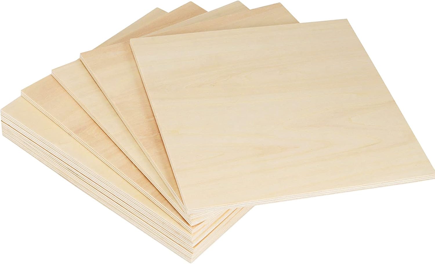 JAPCHET 20 Pack 8 x 8 Inch Basswood Plywood Sheets, 1/4 Inch Unfinished Sheets for Crafts, School Projects, Wood Engraving, Wood Burning, Laser Projects