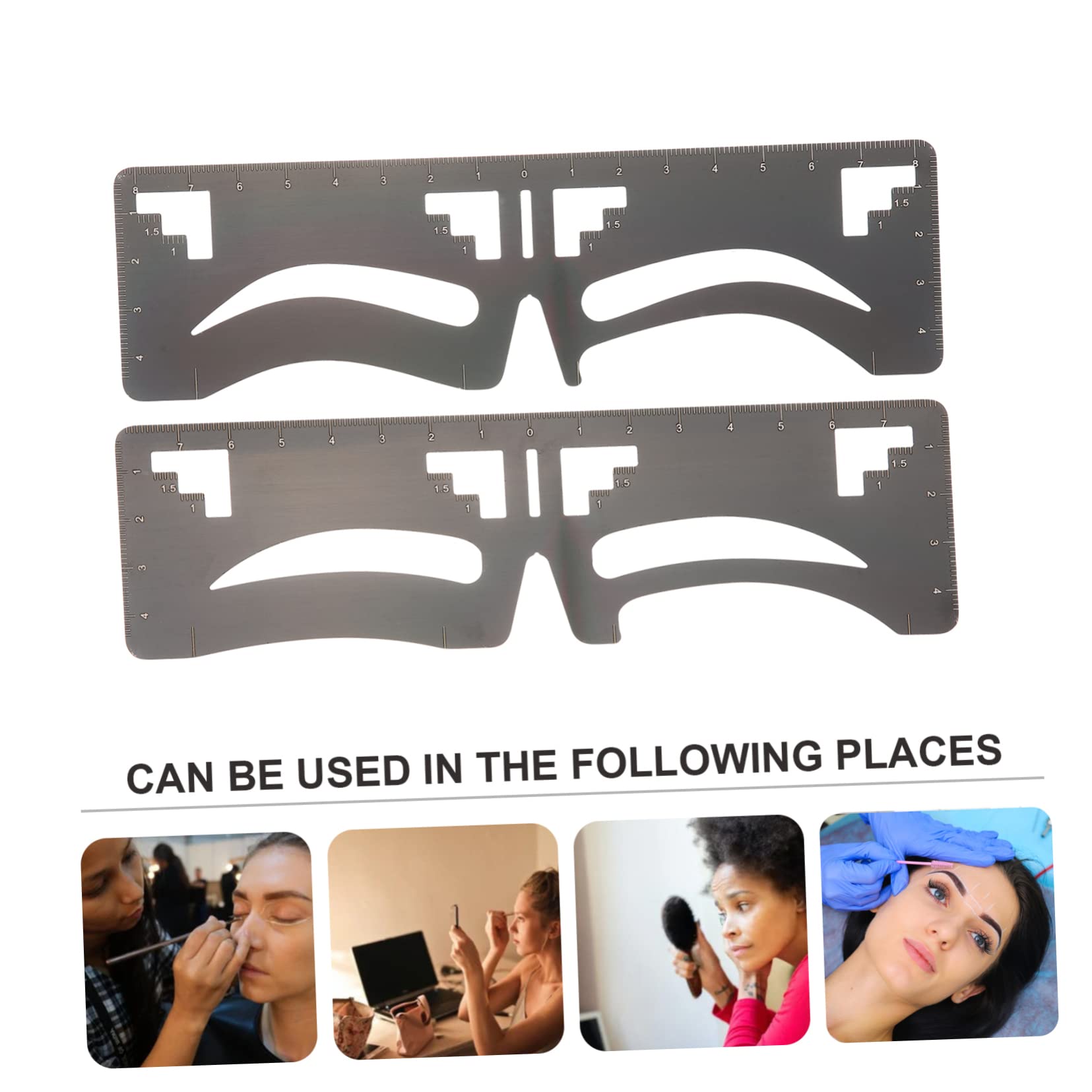 PLAFOPE 6pezzi Kit Stencil Per Sopracciglia Acciaio Inossidabile Guida Per e Misurare Sopracciglia Strumento Makeup Per Donne e Ragazze Design e