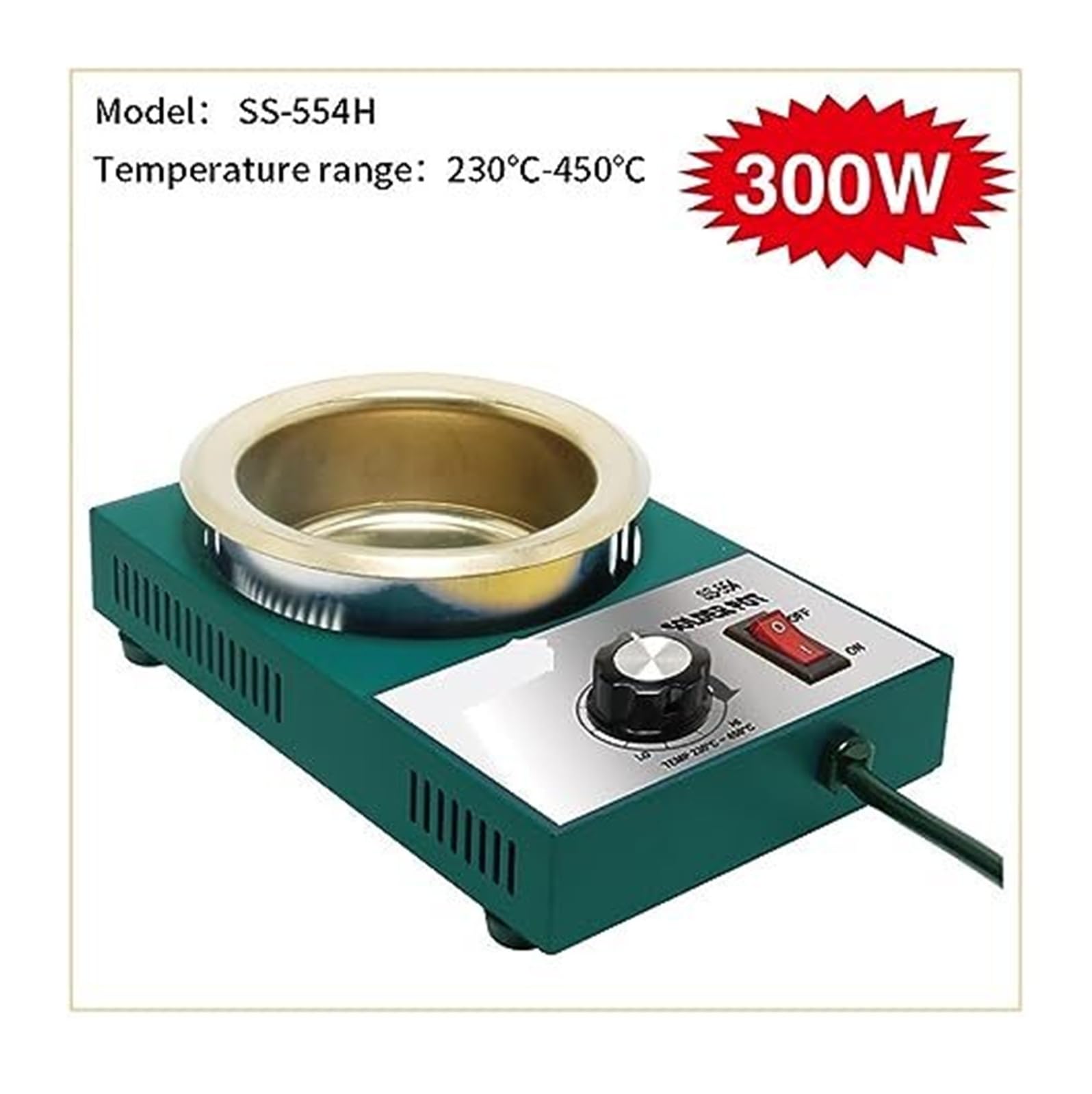 Tygiel lutowniczy, lutownica bezołowiowa z regulowaną temperaturą 150 W 200 250 300 do topienia cyny(Ss-552h 200w)