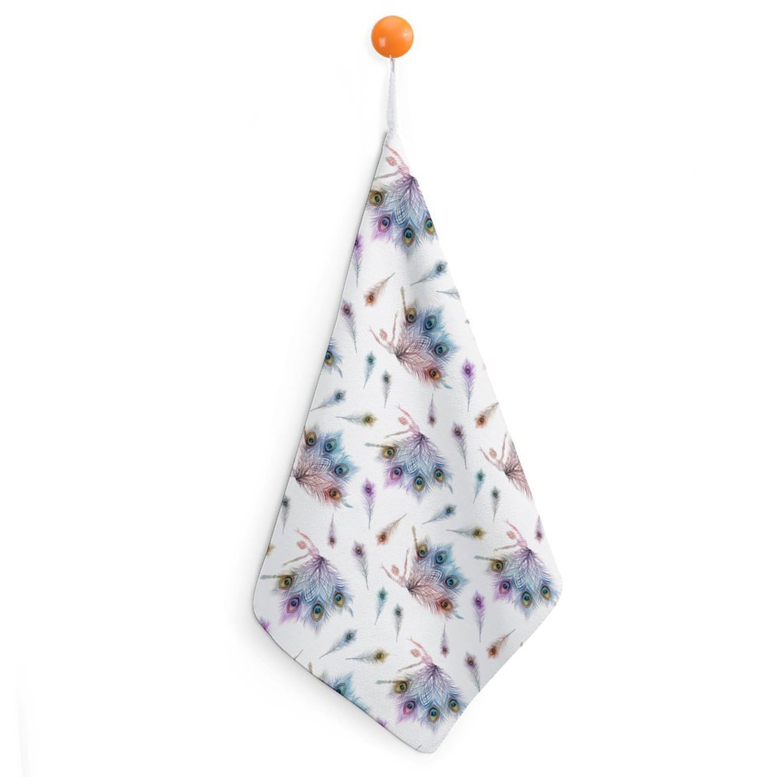 TXFBTRFSA Dancing Baller with Peacock Feathers Hand Towels with Hanging Loop Kitchen Towel Handkerchiefs Cleaning Cloths