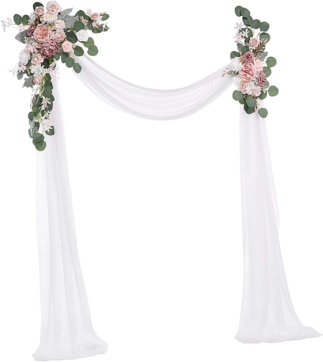 Ｂｈｕｕｎ 壁の結婚式のアーチのための薄い盗品が付いている人工の結婚式のアーチの花のキット, ホワイトピンク