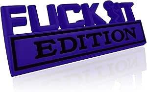 F*ck IT Edition 3D Metal Badge - Universal Zinc Alloy Car & Laptop Sticker (Silver/Black)