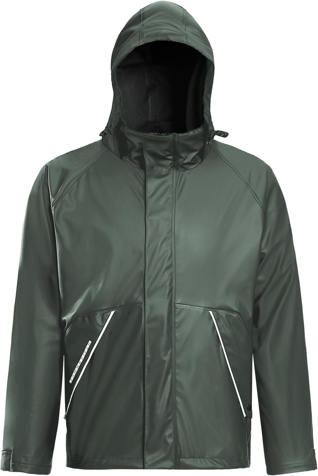 Town Field Waterproof Heavy Duty Jacket Mens Womens Rubber Rain Coat Fishing Hoodie Fou Weather Gear Pvc Raincoat